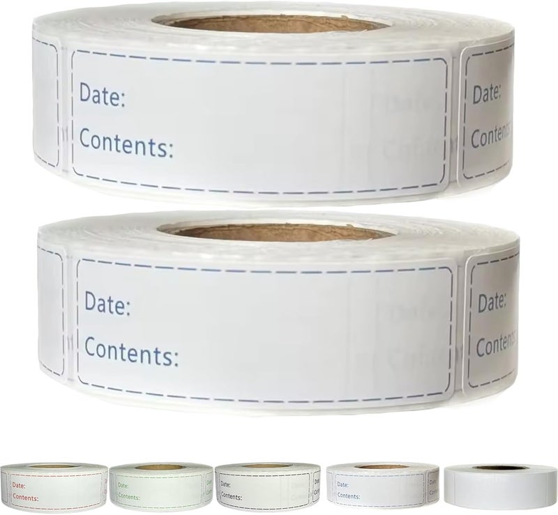 Chardime 1000pcs Freezer Labels,1x3 inch for Food containers,Food Labels Quick and Easy to Remove- Easy to Write on(Blue) - Image 1